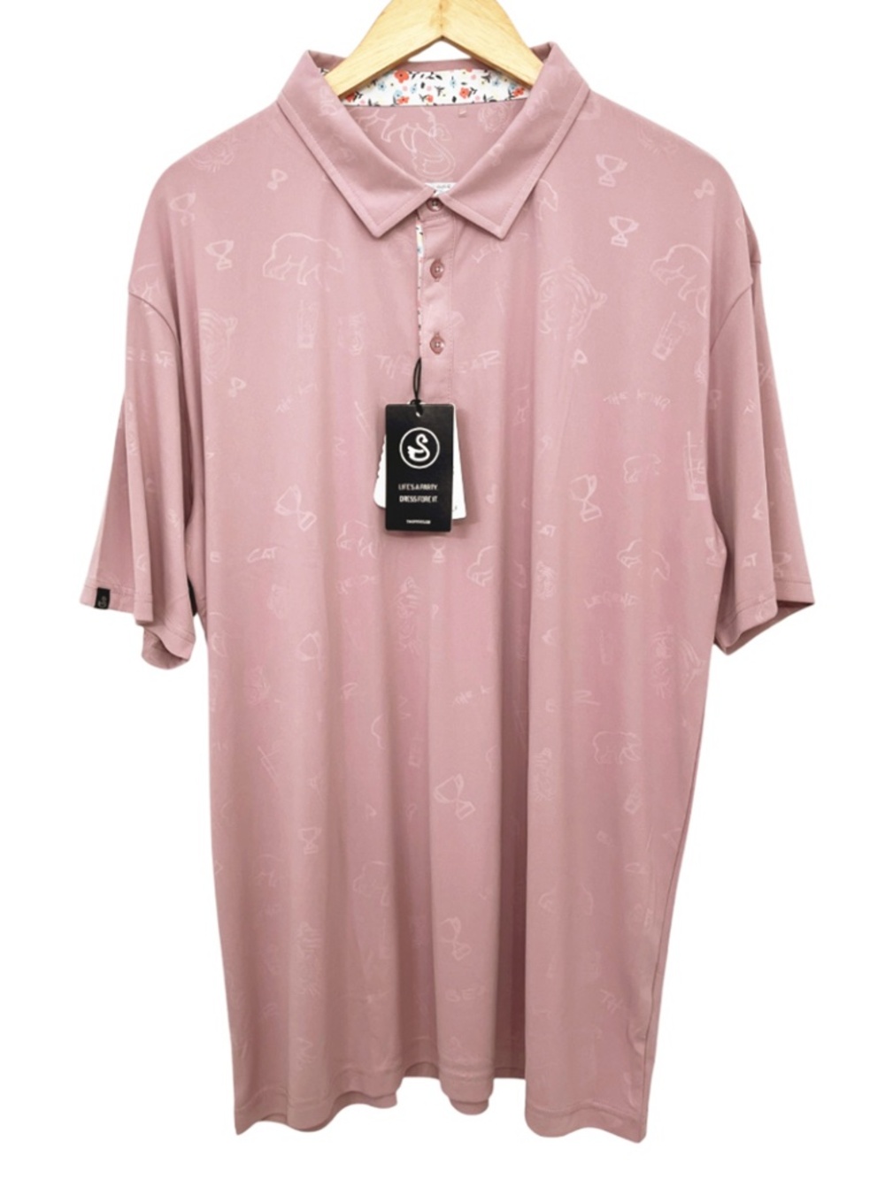 Swannies Men's Golf Polo XXL Pink NWT